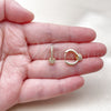 Oro Laminado Huggie Hoop, Gold Filled Style Ball Design, with White Micro Pave, Polished, Golden Finish, 02.195.0376.14