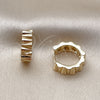 Oro Laminado Huggie Hoop, Gold Filled Style Diamond Cutting Finish, Golden Finish, 02.195.0398.14