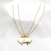 Stainless Steel Pendant Necklace, Polished, Golden Finish, 04.116.0064 (Thickness, 22 Inches Length)