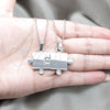Stainless Steel Pendant Necklace, Polished, Rhodium Finish, 04.116.0064.1 (Thickness, 22 Inches Length)