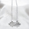 Stainless Steel Pendant Necklace, Polished, Rhodium Finish, 04.116.0064.1 (Thickness, 22 Inches Length)