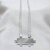 Stainless Steel Pendant Necklace, Polished, Rhodium Finish, 04.116.0064.1 (Thickness, 22 Inches Length)