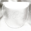 Stainless Steel Basic Necklace, Polished, Rhodium Finish, 04.116.0079 (01 MM Thickness, 18 Inches Length)