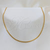 Stainless Steel Basic Necklace, Polished, Golden Finish, 04.116.0081 (01 MM Thickness, 18 Inches Length)