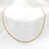 Stainless Steel Basic Necklace, Polished, Golden Finish, 04.116.0083.18 (01 MM Thickness, 18 Inches Length)