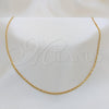Stainless Steel Basic Necklace, Polished, Golden Finish, 04.116.0083.18 (01 MM Thickness, 18 Inches Length)