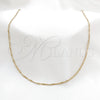 Stainless Steel Basic Necklace, Polished, Golden Finish, 04.116.0087.18 (01 MM Thickness, 18 Inches Length)