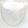 Stainless Steel Basic Necklace, Polished, Golden Finish, 04.116.0088.18 (01 MM Thickness, 18 Inches Length)