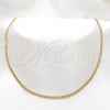 Stainless Steel Basic Necklace, Polished, Golden Finish, 04.116.0092.18 (01 MM Thickness, 18 Inches Length)