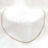 Stainless Steel Basic Necklace, Polished, Golden Finish, 04.116.0093.18 (01 MM Thickness, 18 Inches Length)