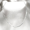 Stainless Steel Basic Necklace, Polished, Rhodium Finish, 04.116.0099.18 (01 MM Thickness, 18 Inches Length)