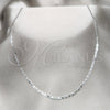 Stainless Steel Basic Necklace, Polished, Rhodium Finish, 04.116.0099.18 (01 MM Thickness, 18 Inches Length)