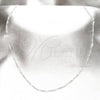 Stainless Steel Basic Necklace, Polished, Rhodium Finish, 04.116.0101.18 (01 MM Thickness, 18 Inches Length)