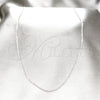 Stainless Steel Basic Necklace, Polished, Rhodium Finish, 04.116.0106.18 (01 MM Thickness, 18 Inches Length)