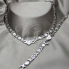 Stainless Steel Necklace and Bracelet, Love Design, Polished, Rhodium Finish, 06.116.0101