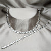 Stainless Steel Necklace and Bracelet, Polished, Rhodium Finish, 06.116.0114