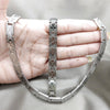 Stainless Steel Necklace and Bracelet, Polished, Rhodium Finish, 06.116.0119
