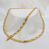 Stainless Steel Necklace and Bracelet, Polished, Golden Finish, 06.116.0121