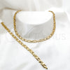 Stainless Steel Necklace and Bracelet, Polished, Golden Finish, 06.116.0124