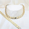 Stainless Steel Necklace and Bracelet, Polished, Two Tone, 06.116.0137