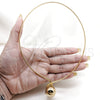 Stainless Steel Fancy Necklace, Ball and Twist Design, Polished, Golden Finish, 04.116.0113.1 (Thickness, 17 Inches Length)