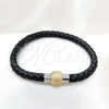 Stainless Steel Fancy Bracelet, Polished, Two Tone, 03.116.0065.08 (01 MM Thickness, 1 Inches Length)