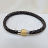 Stainless Steel Fancy Bracelet, Polished, Two Tone, 03.116.0065.1.08 (01 MM Thickness, 1 Inches Length)