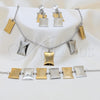 Stainless Steel Necklace, Bracelet and Earring, Polished, Two Tone, 06.116.0166