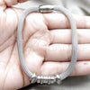 Stainless Steel Fancy Bracelet, Polished, Rhodium Finish, 03.116.0073.1.07 (01 MM Thickness, 7 Inches Length)