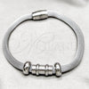 Stainless Steel Fancy Bracelet, Polished, Rhodium Finish, 03.116.0073.1.07 (01 MM Thickness, 7 Inches Length)