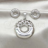 Stainless Steel Necklace and Earring, Polished, Rhodium Finish, 06.116.0194