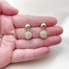 Oro Laminado Dangle Earring, Gold Filled Style with White Cubic Zirconia, Polished, Golden Finish, 02.283.0413