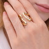 Oro Laminado Multi Stone Ring, Gold Filled Style with White Micro Pave, Polished, Golden Finish, 01.283.0057 (One size fits all)