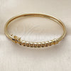 Oro Laminado Individual Bangle, Gold Filled Style with White Cubic Zirconia, Polished, Golden Finish, 07.237.0021.05 (Thickness, Size 5 (2.50 Diameter))