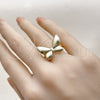 Oro Laminado Elegant Ring, Gold Filled Style Butterfly Design, Brushed Finish, Golden Finish, 01.213.0072 (One size fits all)