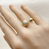 Oro Laminado Elegant Ring, Gold Filled Style Ball Design, Brushed Finish, Golden Finish, 01.213.0076 (One size fits all)