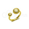 Oro Laminado Elegant Ring, Gold Filled Style Ball Design, Brushed Finish, Golden Finish, 01.213.0076 (One size fits all)