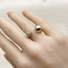 Oro Laminado Multi Stone Ring, Gold Filled Style Ball Design, with White Micro Pave, Polished, Golden Finish, 01.213.0080 (One size fits all)