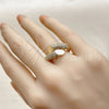 Oro Laminado Multi Stone Ring, Gold Filled Style with White Cubic Zirconia, Polished, Golden Finish, 01.266.0079 (One size fits all)