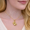 Oro Laminado Religious Pendant, Gold Filled Style Angel Design, Polished, Golden Finish, 05.213.0197