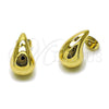 Oro Laminado Stud Earring, Gold Filled Style Teardrop and Hollow Design, Polished, Golden Finish, 02.213.0922
