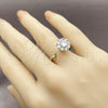 Rhodium Gold Filled Multi Stone Ring, Flower Design, with White Cubic Zirconia, Polished, Rhodium Finish, 01.284.0112 (One size fits all)