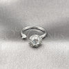 Rhodium Gold Filled Multi Stone Ring, Flower Design, with White Cubic Zirconia, Polished, Rhodium Finish, 01.284.0112 (One size fits all)