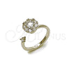 Rhodium Gold Filled Multi Stone Ring, Flower Design, with White Cubic Zirconia, Polished, Rhodium Finish, 01.284.0112 (One size fits all)