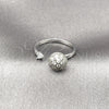 Rhodium Gold Filled Multi Stone Ring, Ball Design, with White Cubic Zirconia, Polished, Rhodium Finish, 01.284.0113 (One size fits all)