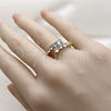 Oro Laminado Multi Stone Ring, Gold Filled Style with White Cubic Zirconia, Polished, Golden Finish, 01.196.0058 (One size fits all)