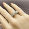 Rhodium Gold Filled Multi Stone Ring, Baguette Design, with White Cubic Zirconia and White Micro Pave, Polished, Rhodium Finish, 01.346.0024 (One size fits all)