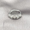 Rhodium Gold Filled Multi Stone Ring, Baguette Design, with White Cubic Zirconia and White Micro Pave, Polished, Rhodium Finish, 01.346.0024 (One size fits all)