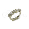Rhodium Gold Filled Multi Stone Ring, Baguette Design, with White Cubic Zirconia and White Micro Pave, Polished, Rhodium Finish, 01.346.0024 (One size fits all)