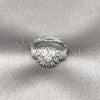 Rhodium Gold Filled Multi Stone Ring, Baguette Design, with White Cubic Zirconia and White Micro Pave, Polished, Rhodium Finish, 01.346.0025 (One size fits all)